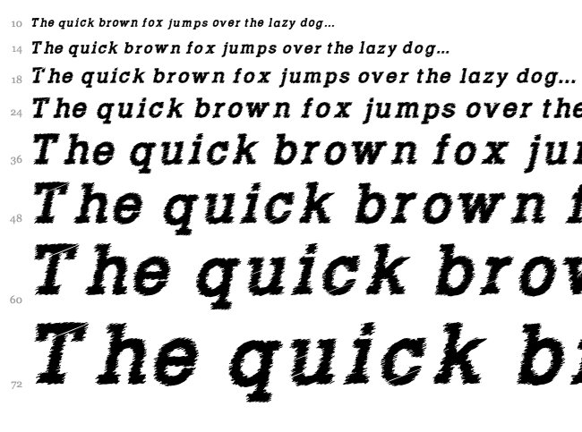 Rowdy Typemachine font waterfall